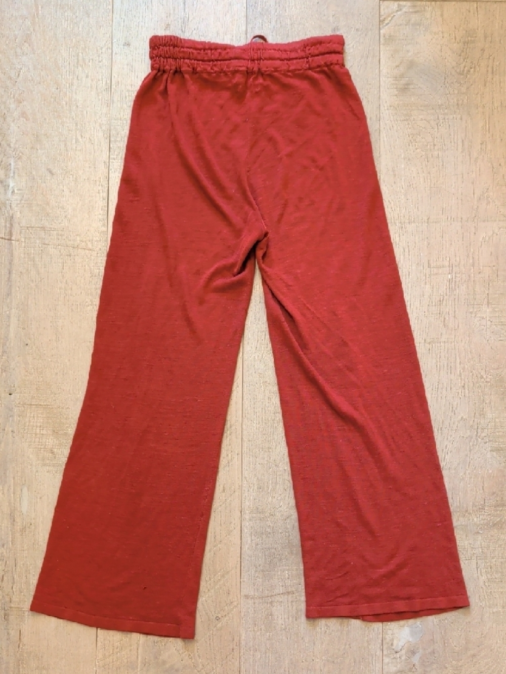 Mango Linen Collection Rust Wide-Leg Drawstring Pants XS - Picture 5 of 5
